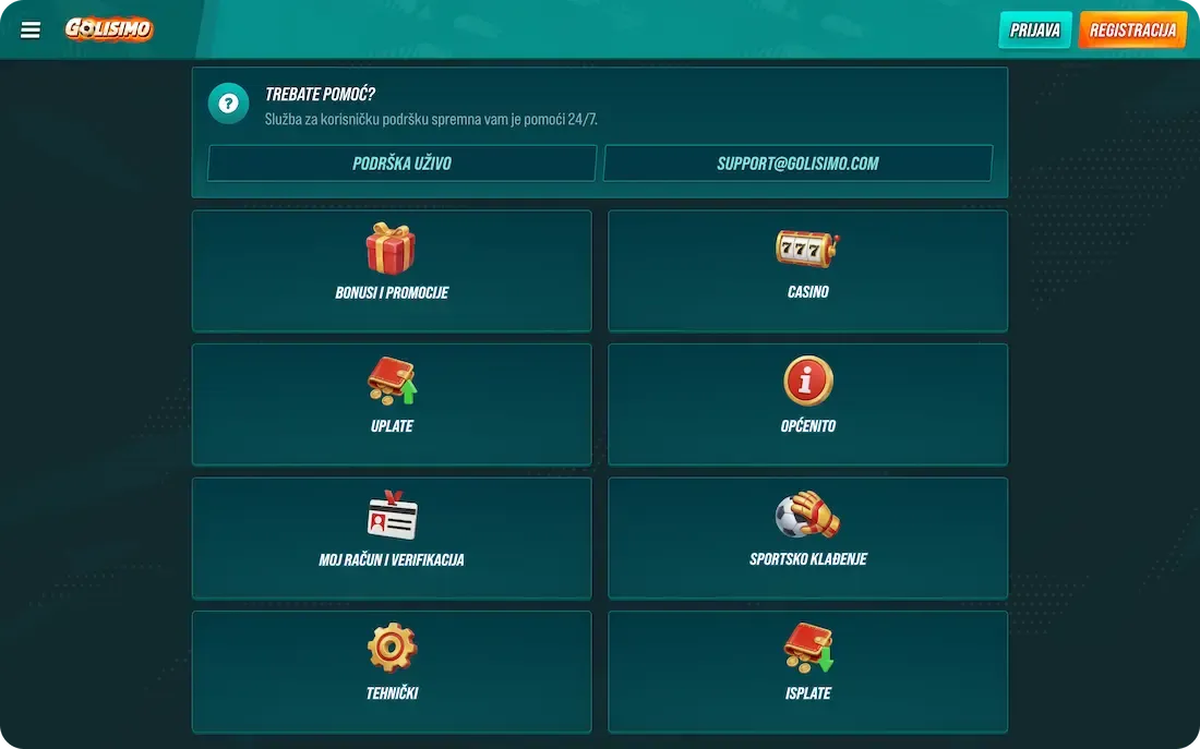 golisimo casino česta pitanja